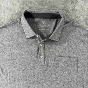 Free Fly Apparel Men’s Bamboo Heritage Polo Chest Pocket UPF 50 Basic Minimalist